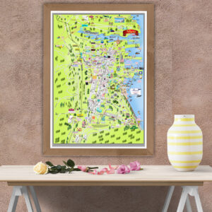 Plakat Sopot Mapa 50×70, 21×30, 30×40, 40×50 (ilustrowana)