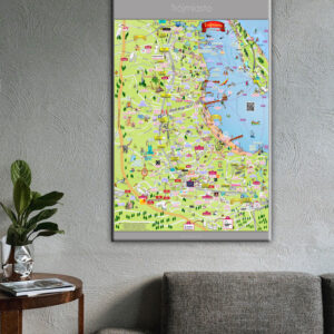 Plakat Trójmiasto Mapa 50x70, 21x30, 30x40, 40x50 (ilustrowany)