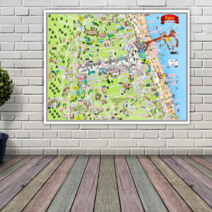 Plakat Sopot Mapa 50×70, 21×30, 30×40, 40×50 (ilustrowana)